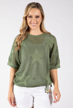 Star Design Knit Top