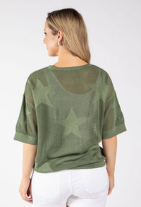 Star Design Knit Top