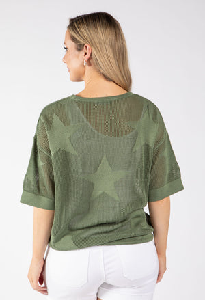 Star Design Knit Top