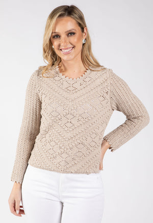 Ginza Crochet Knit Jumper