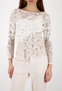 Cornelli Pattern Knit Top