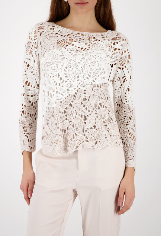 Cornelli Pattern Knit Top