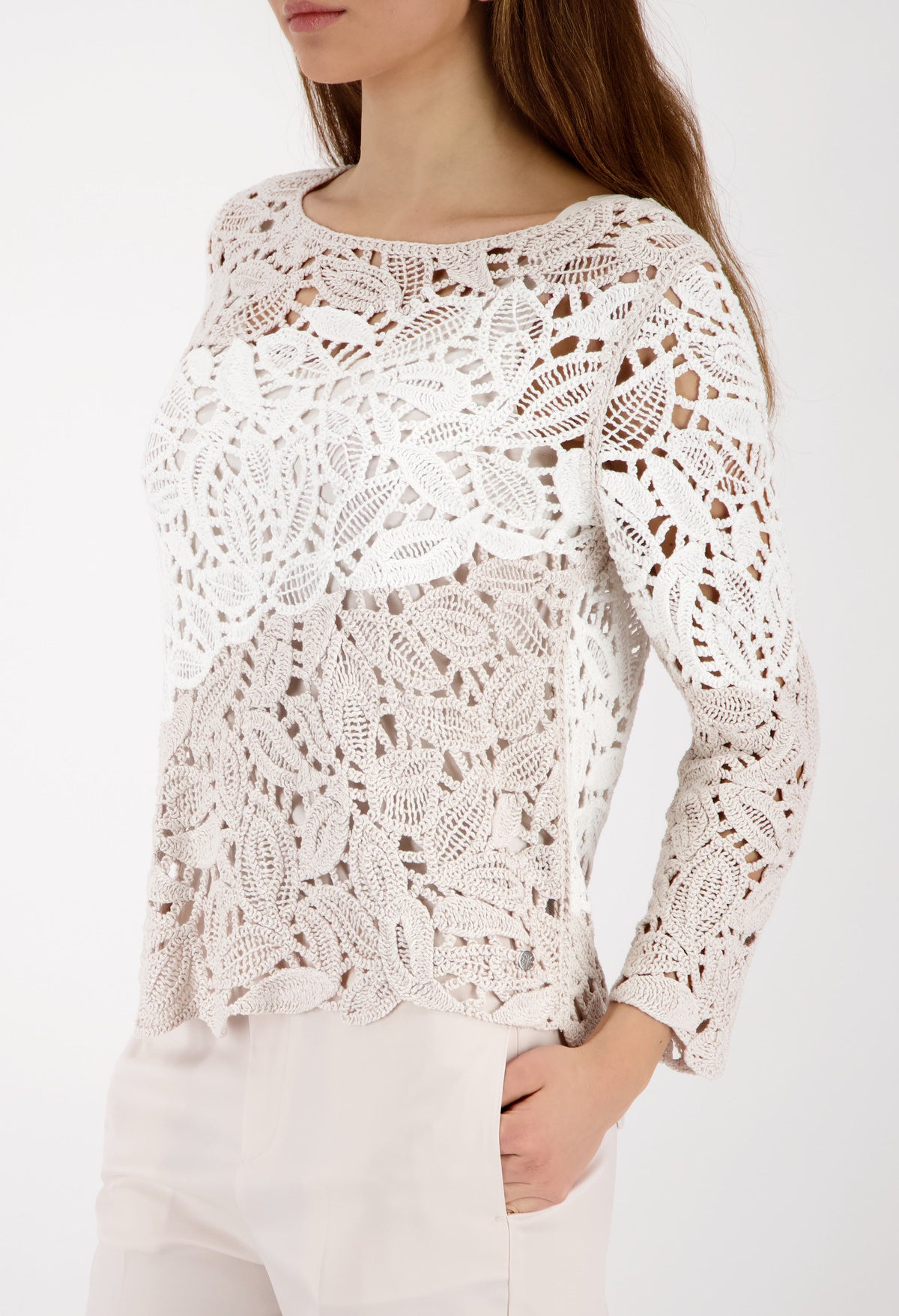 Cornelli Pattern Knit Top