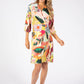 Sunny Abstract Print Wrap Dress