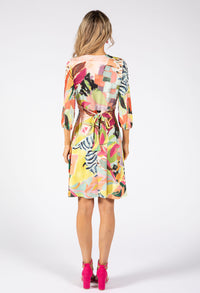 Sunny Abstract Print Wrap Dress