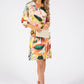 Sunny Abstract Print Wrap Dress