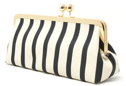 Striped Canvas Clutch Bag