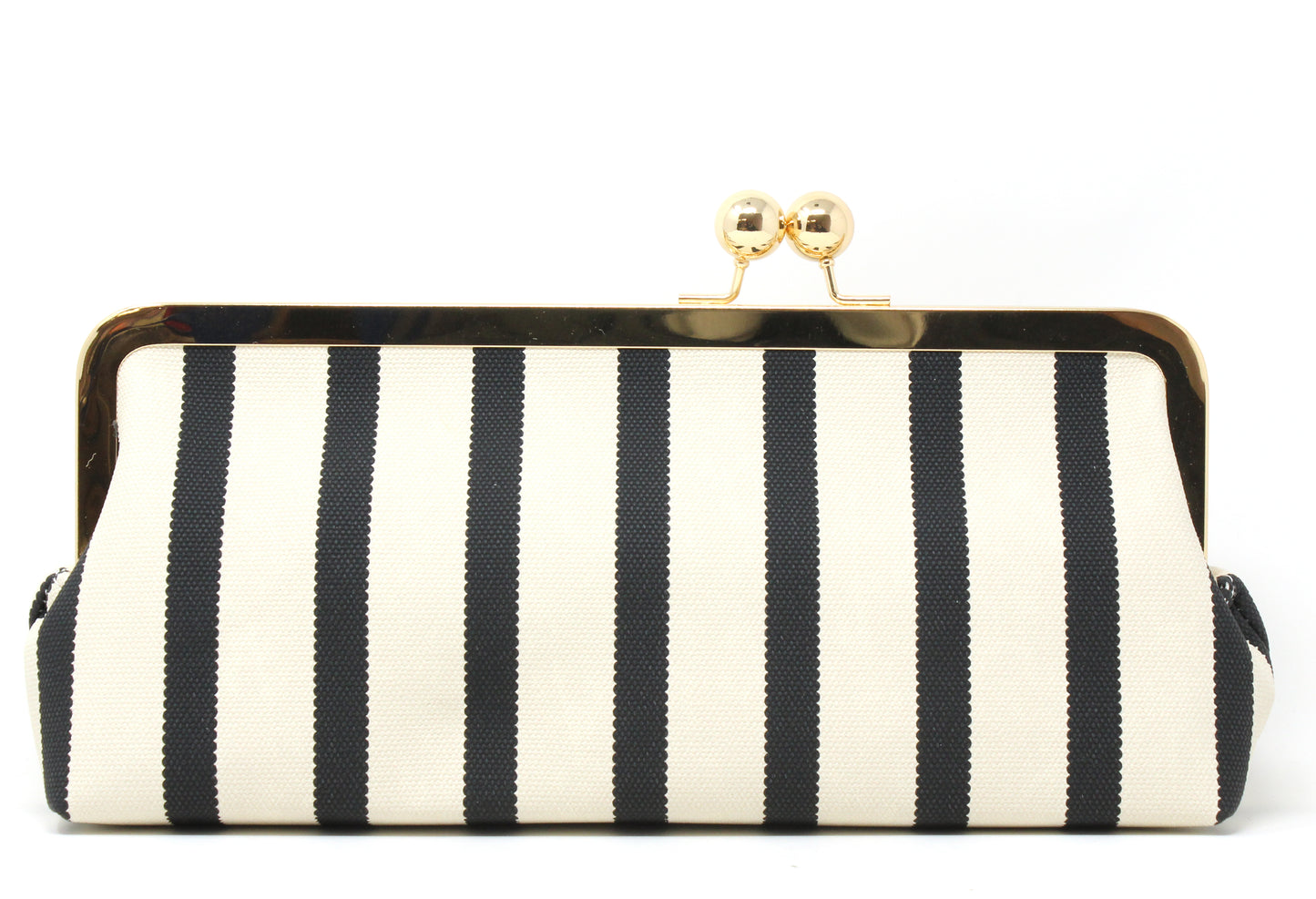 Striped Canvas Clutch Bag