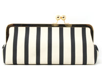 Striped Canvas Clutch Bag