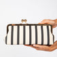 Striped Canvas Clutch Bag