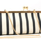 Striped Canvas Clutch Bag