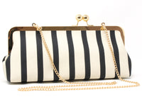 Striped Canvas Clutch Bag
