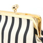 Striped Canvas Clutch Bag