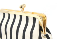 Striped Canvas Clutch Bag