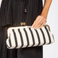Striped Canvas Clutch Bag