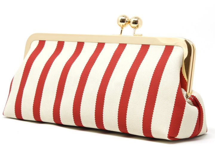 Striped Canvas Clutch Bag