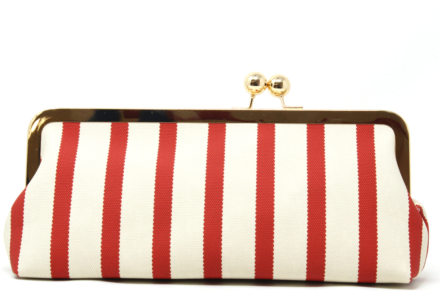 Striped Canvas Clutch Bag