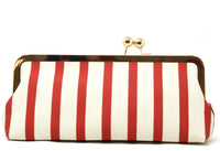 Striped Canvas Clutch Bag