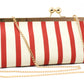 Striped Canvas Clutch Bag