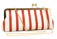 Striped Canvas Clutch Bag
