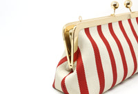 Striped Canvas Clutch Bag