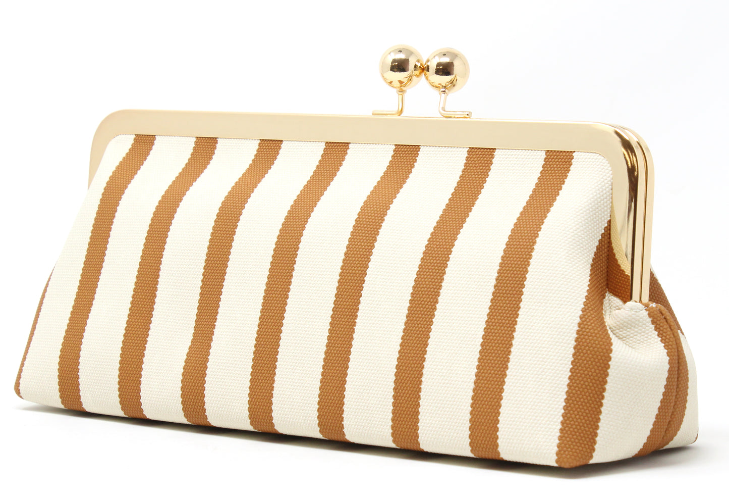 Striped Canvas Clutch Bag