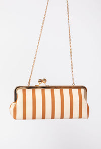 Striped Canvas Clutch Bag