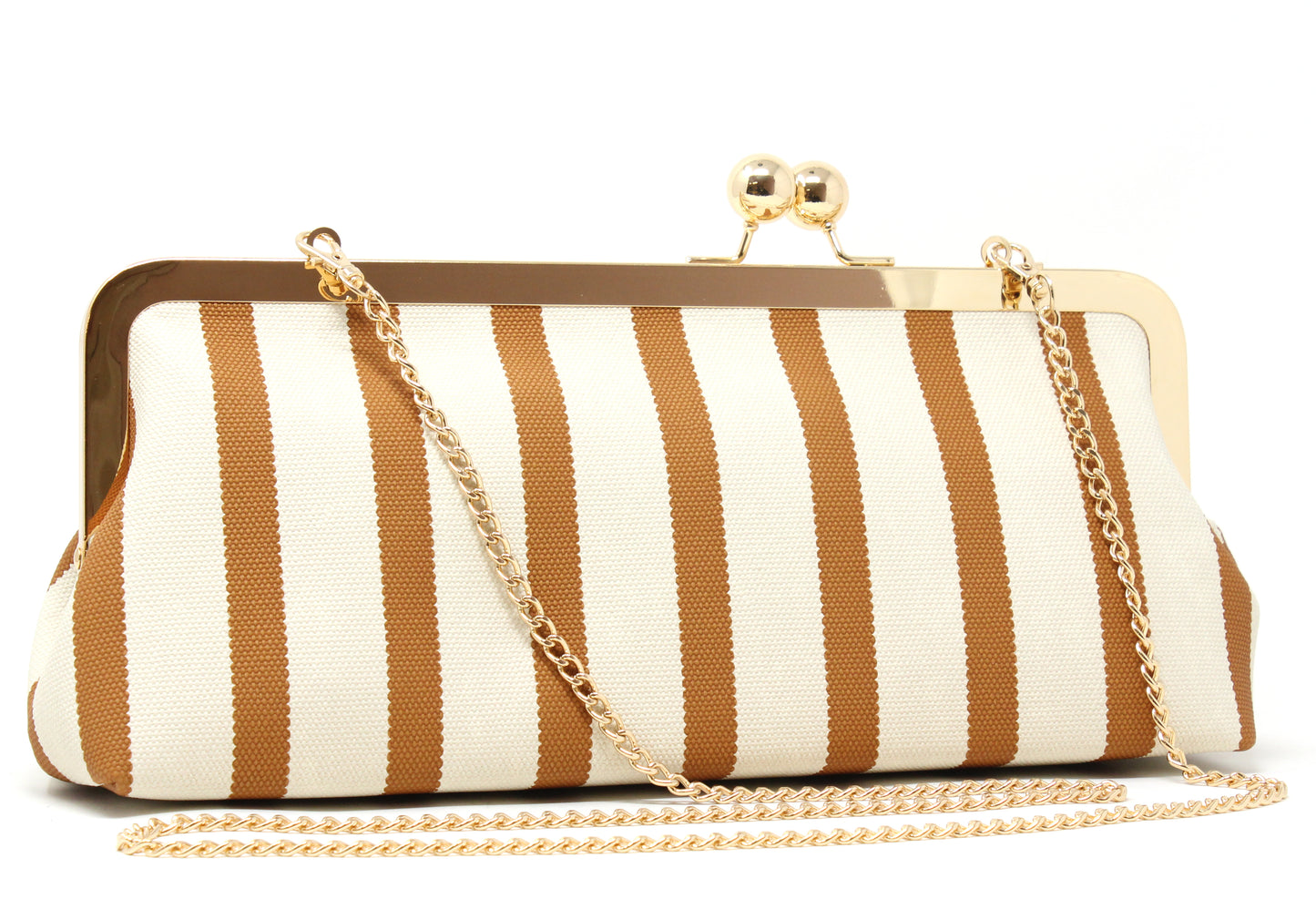 Striped Canvas Clutch Bag