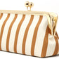 Striped Canvas Clutch Bag