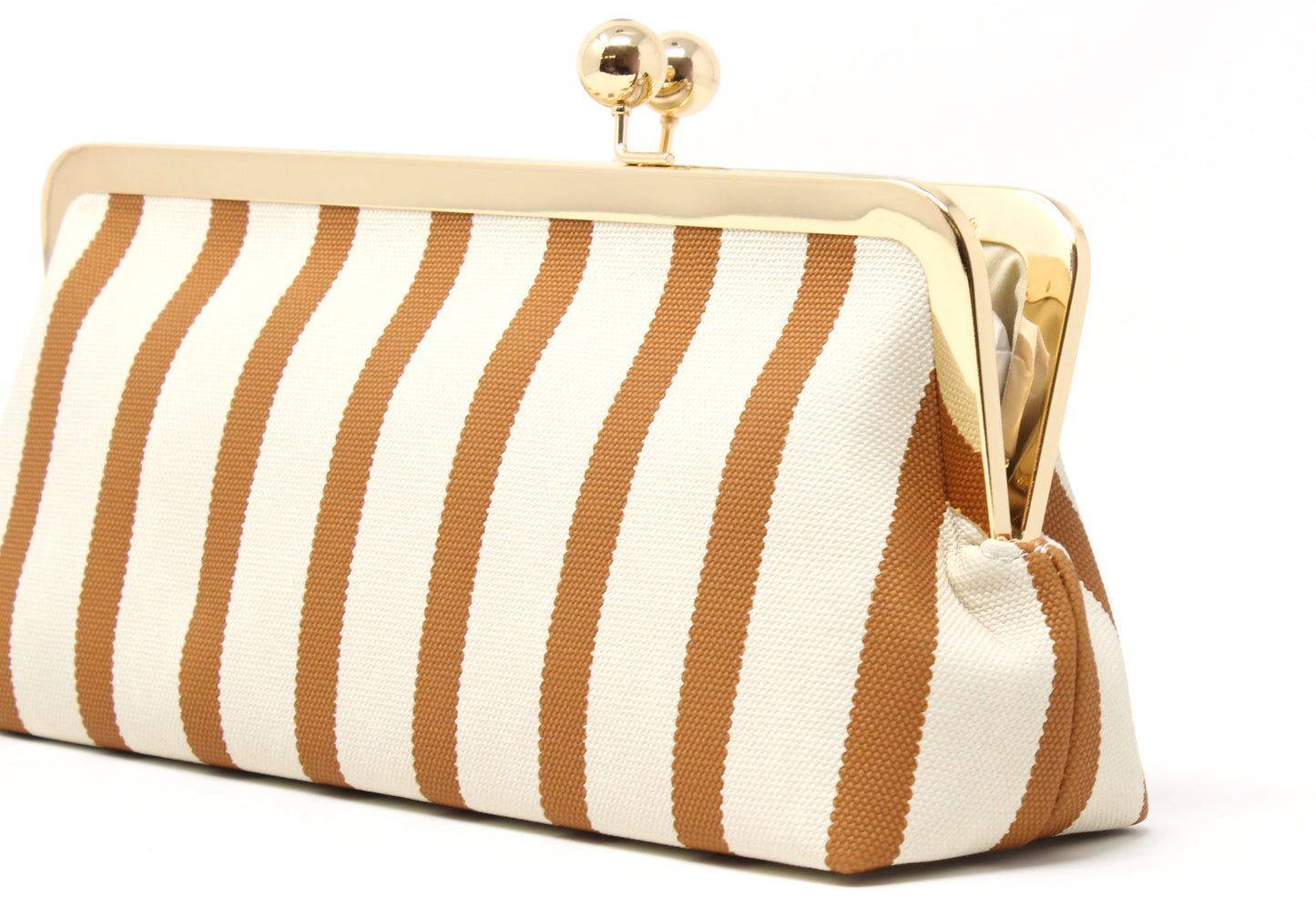 Striped Canvas Clutch Bag