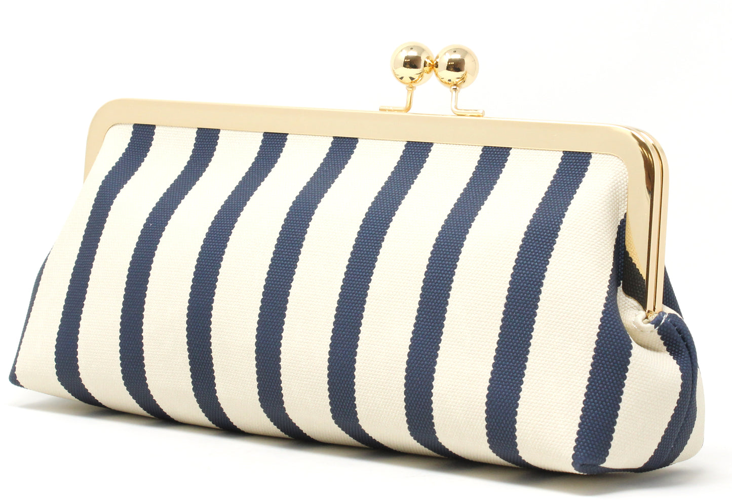 Striped Canvas Clutch Bag