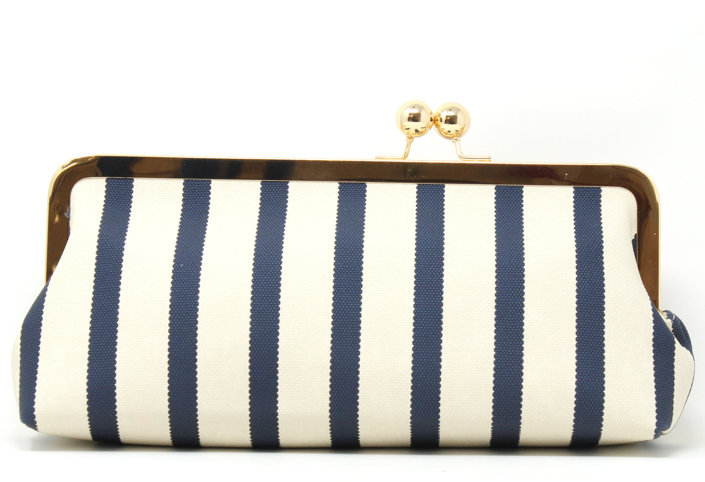 Striped Canvas Clutch Bag