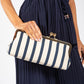 Striped Canvas Clutch Bag