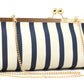 Striped Canvas Clutch Bag