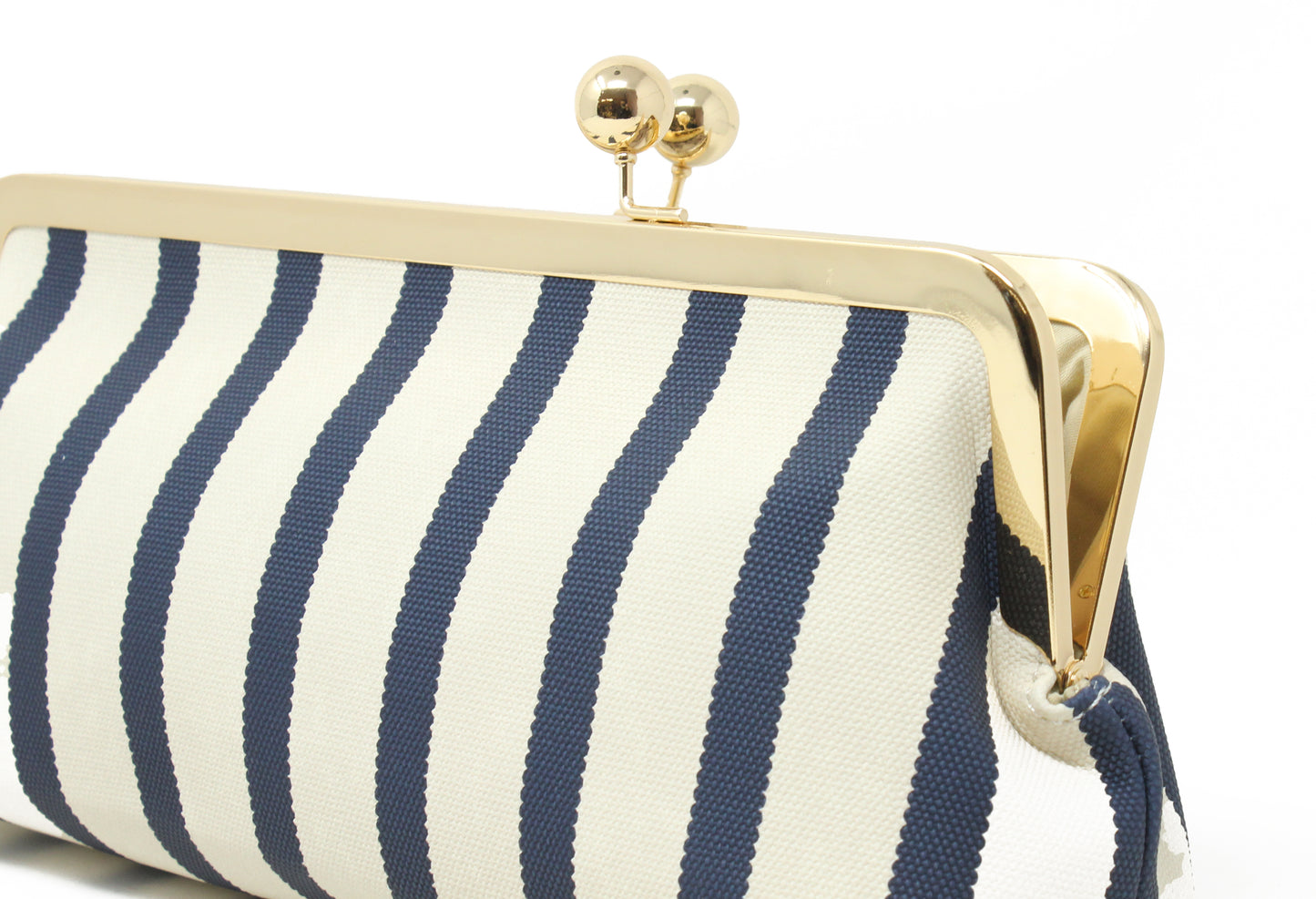 Striped Canvas Clutch Bag