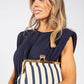 Striped Canvas Clutch Bag