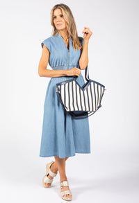Striped Beach Tote Bag