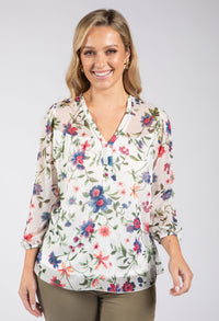 Floral Print Chiffon Blouse