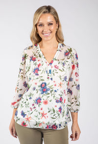 Floral Print Chiffon Blouse