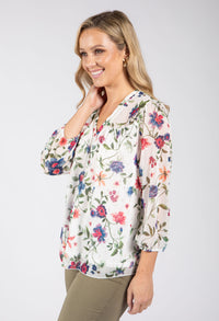 Floral Print Chiffon Blouse