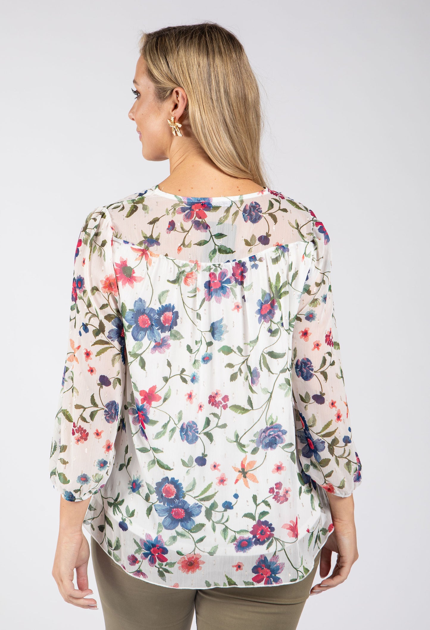 Floral Print Chiffon Blouse
