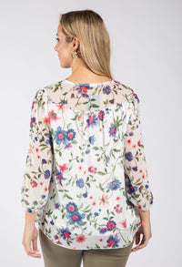 Floral Print Chiffon Blouse