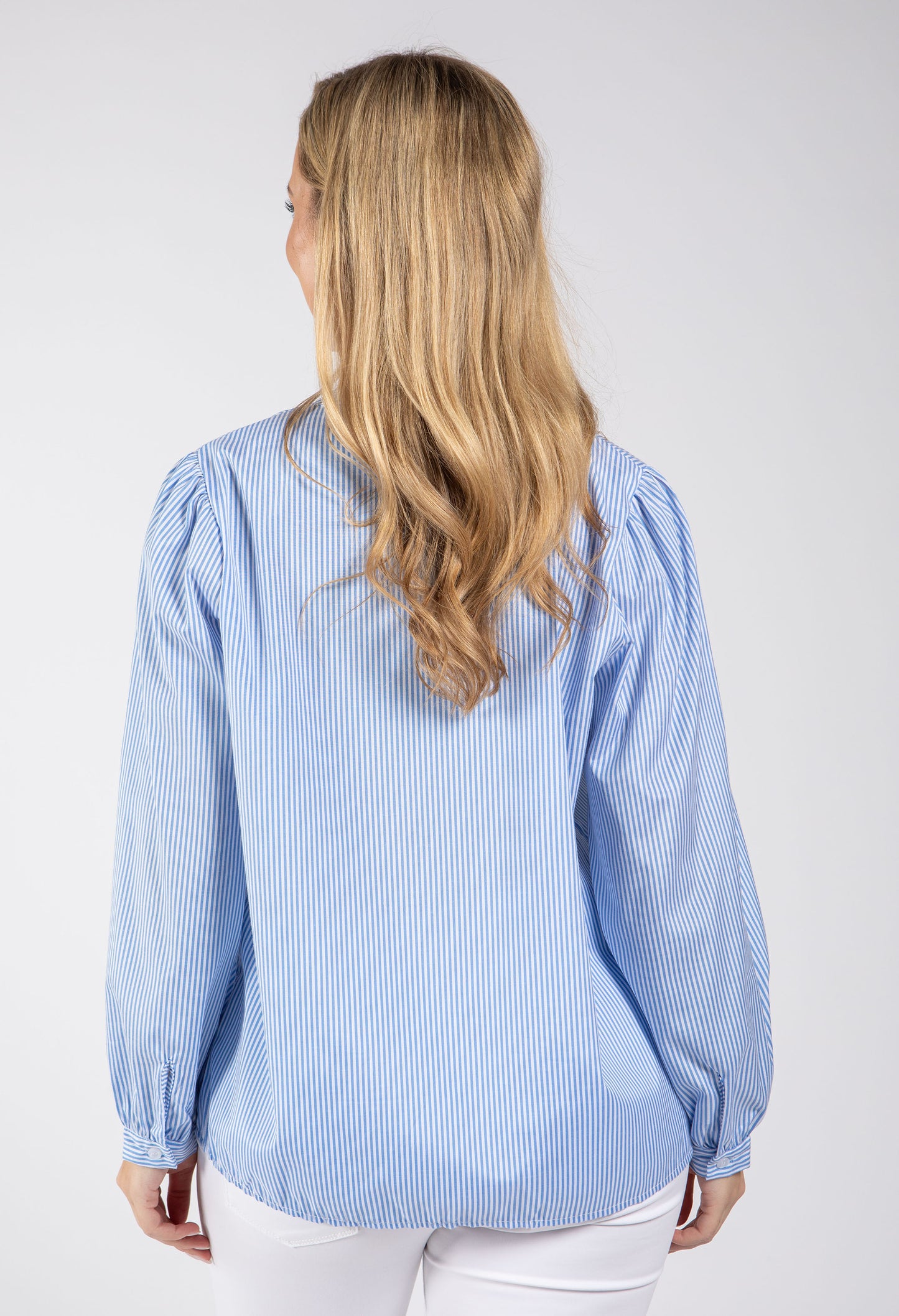 Lace Detail Striped Shirt