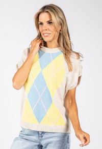 Argyle Knitted Vest
