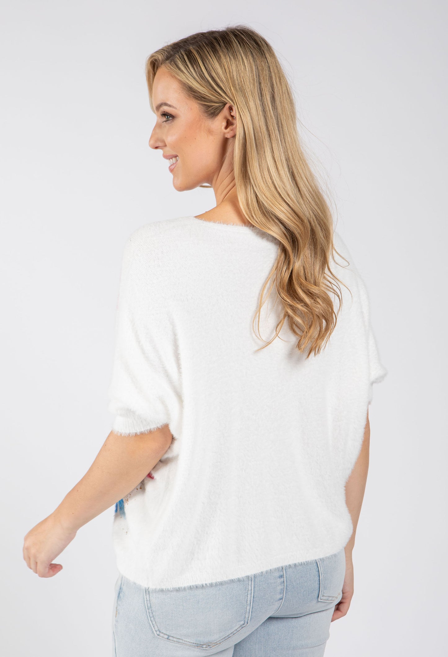 Floral Print Lux Alpaca Knit Jumper