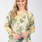 Leaf Print Knit Jumper