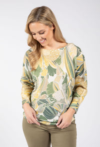 Leaf Print Knit Jumper