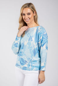 Leaf Print Knit Jumper