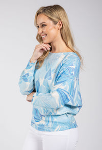 Leaf Print Knit Jumper