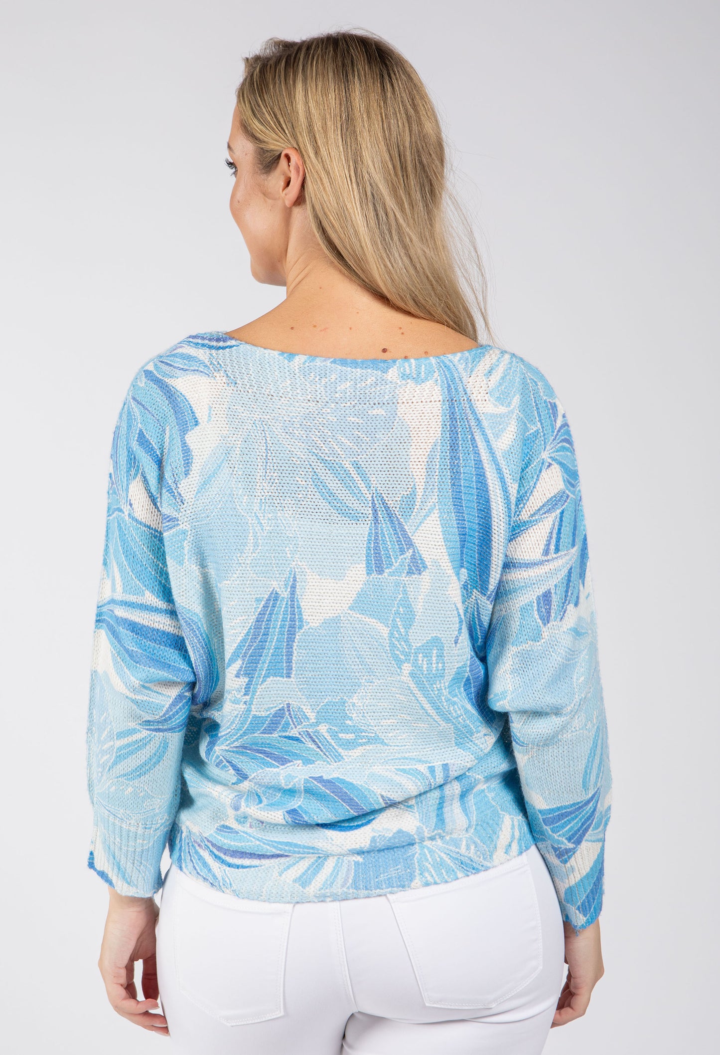 Leaf Print Knit Jumper